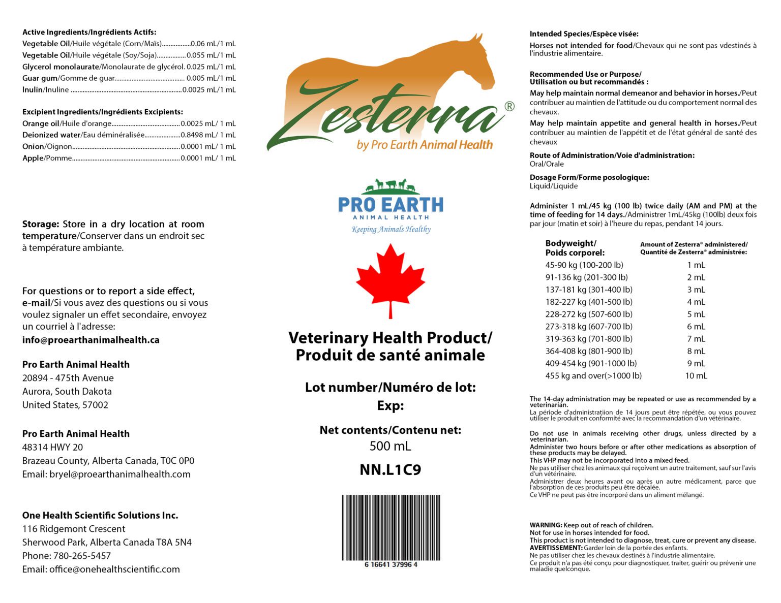 Zesterra Pro Earth Animal Health